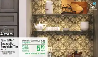 Menards Quartetto Encaustic Porcelain Tile offer
