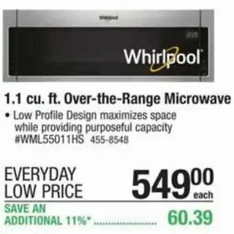 Menards 1.1 cu. Ft. Over-The-Range Microwave offer