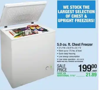 Menards 5.0 cu. Ft. Chest Freezer offer