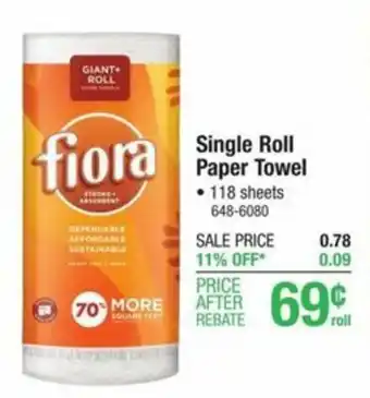 Menards Single Roll Paper Towel offer