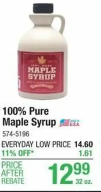 Menards 100% Pure Maple Syrup offer