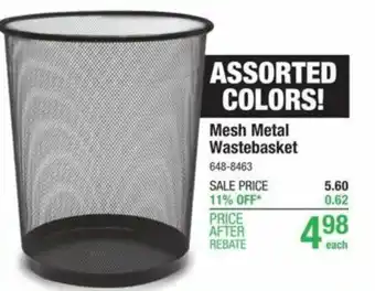 Menards Mesh Metal Wastebasket offer