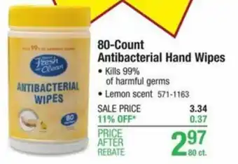 Menards 80-Count Antibacterial Hand Wipes offer