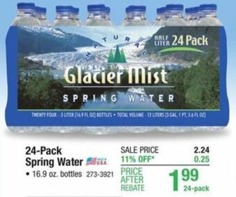 Menards 24-Pack Spring Water offer