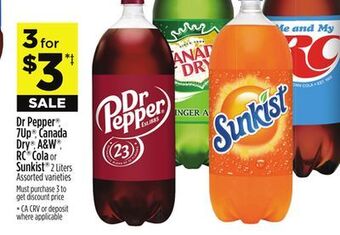 Dollar General Dr pepper®, 7up®, canada dry®, a & w®, rc® cola or sunkist® offer