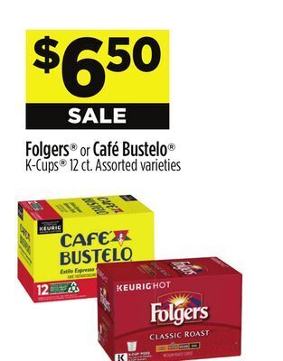 Dollar General Folgers® or café bustelo® k-cups® offer