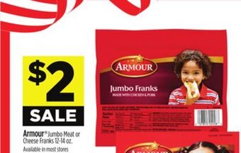 Dollar General Armour® jumbo meat or cheese franks offer