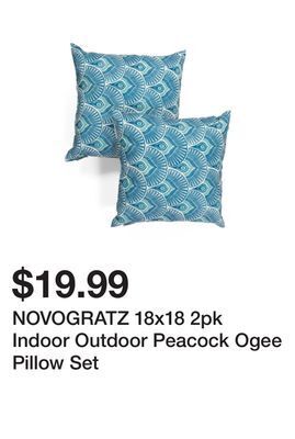 Marshalls Novogratz 18x18 2pk indoor outdoor peacock ogee pillow set offer