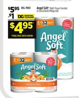 Dollar General Angel soft® bath tissue scented or unscented offer