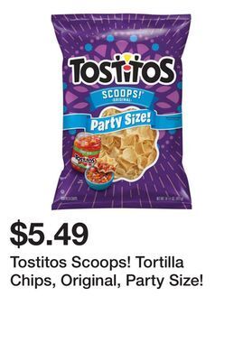 Wegmans Tostitos scoops! tortilla chips, original, party size! offer