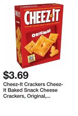 Wegmans Cheez-it crackers cheez-it baked snack cheese crackers, original, 12.4oz offer