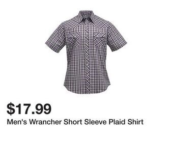 Tractor Supply Company Men's wrancher short sleeve plaid shirt offer