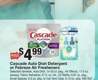 Giant Food Cascade Auto Dish Detergent Or Febreze Air Fresheners offer