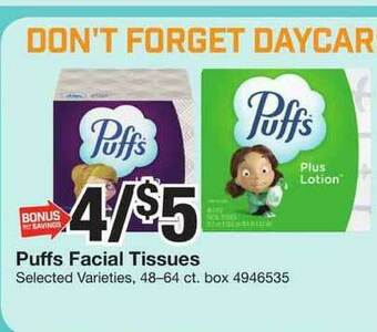 Giant Food Puffs Facial Tissues offer