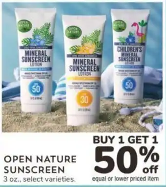 Albertsons OPEN NATURE SUNSCREEN offer