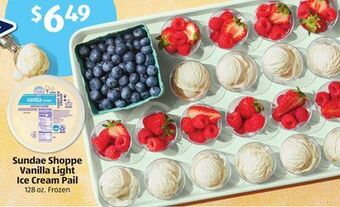 Aldi Sundae shoppe vanilla light ice cream pail offer