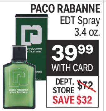 CVS Paco rabanne edt spray 3.4 oz. offer