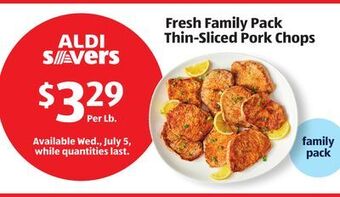 Aldi Fresh family pack thin-sliced pork chops offer