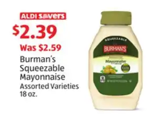 Aldi Burman's squeezable mayonnaise offer