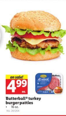 Lidl Butterball® turkey burger patties offer