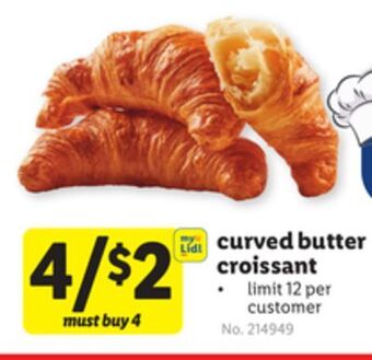Lidl Curved butter croissant offer