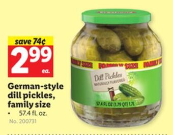 Lidl German-style dill pickles, family size offer