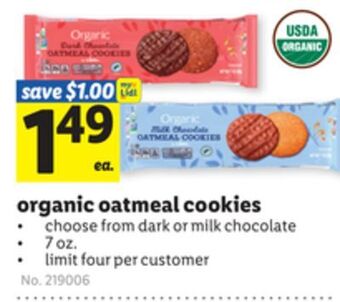 Lidl Organic oatmeal cookies offer