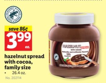 Lidl Hazelnut spread with cocoa, family size offer