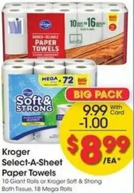 Kroger Kroger Select-A-Sheet Paper Towels offer