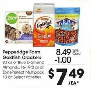 Kroger Pepperidge Farm Goldfish Crackers 30 oz offer