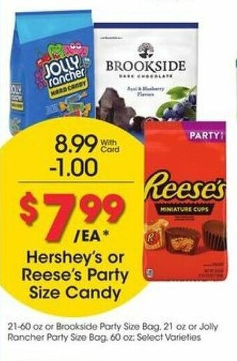 Kroger Hershey's Or Reese's Party Size Candy offer