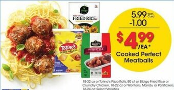 Kroger Cooked Perfect Meatballs offer