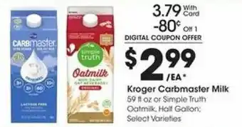Kroger Kroger Carbmaster Milk offer