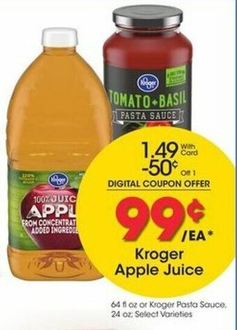Kroger Kroger Apple Juice offer
