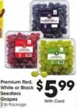 Kroger Premium Red,White Or Black Seedless Grapes offer