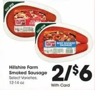 Kroger Hillshire Farm Smoked Sausage 12-14 oz offer