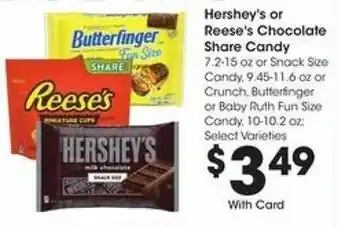 Kroger Hershey's Or Reese's Chocolate Share Candy offer