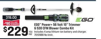 Ace Hardware Ego™ power + 56 volt 15 trimmer & 530 cfm blower combo kit offer