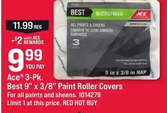 Ace® 3-pk. best 9 x 3/8 paint roller covers