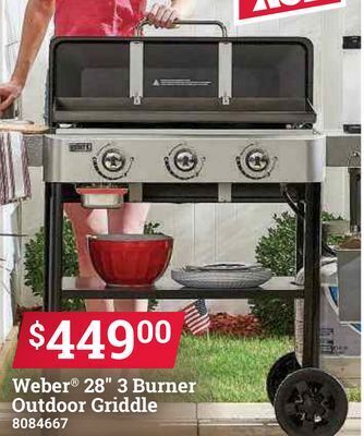 Ace Hardware Weber® 28 3 burner outdoor griddle offer