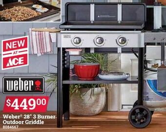 Ace Hardware Weber® 28 3 burner outdoor griddle offer