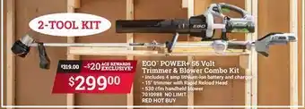 Ace Hardware Ego™ power + 56 volt trimmer & blower combo kit offer