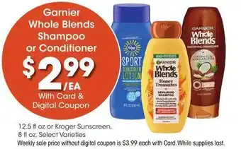 Kroger Shampoo or conditioner offer