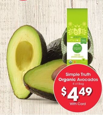 Kroger Simple truth organic avocados offer