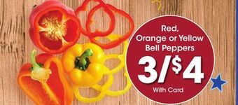 Kroger Red, orange or yellow bell peppers offer