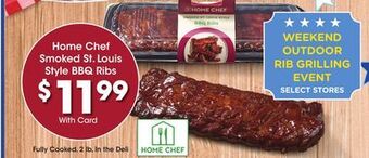 Kroger Home chef smoked st. louis style bbq ribs offer