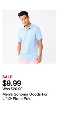 Kohl's Men's sonoma goods for life® pique polo offer