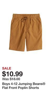 Kohl's Boys 4-12 jumping beans® flat front poplin shorts offer