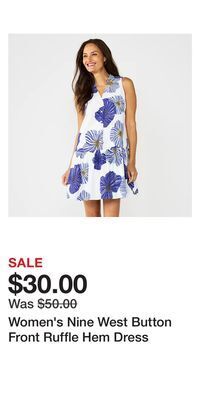 Kohl's Women's nine west button front ruffle hem dress offer