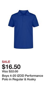 Kohl's Boys 4-20 izod performance polo in regular & husky offer